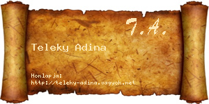 Teleky Adina névjegykártya